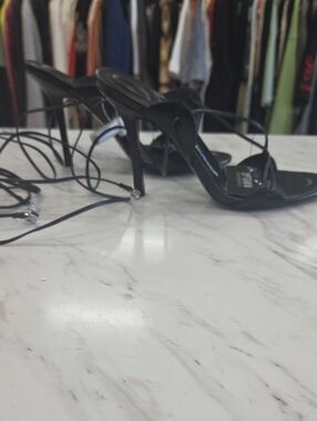 Alexander Wang Black Lace-Up Stiletto Sandals